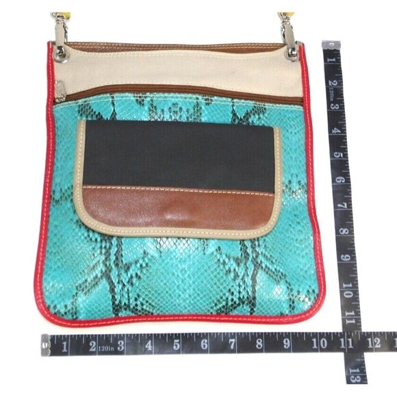 Leather patchwork small cross body, shoulder bag, handbag, purse NEW NO TAGS - Picture 7 of 8